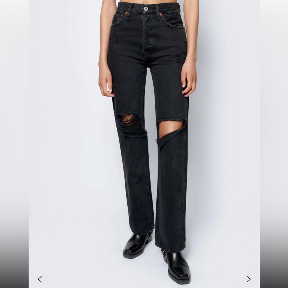 Re/Done High Rise Loose in Black